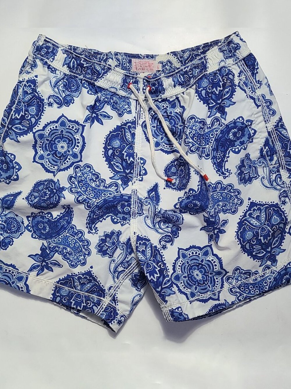 83 990 Tenue De Plage Swim Trunks Paisley Print Men Large French Brand